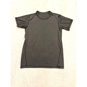 Prana Mens Athletic T-Shirt Charcoal Gray Heather Crew Neck‎ Short Sleeve Yoga M